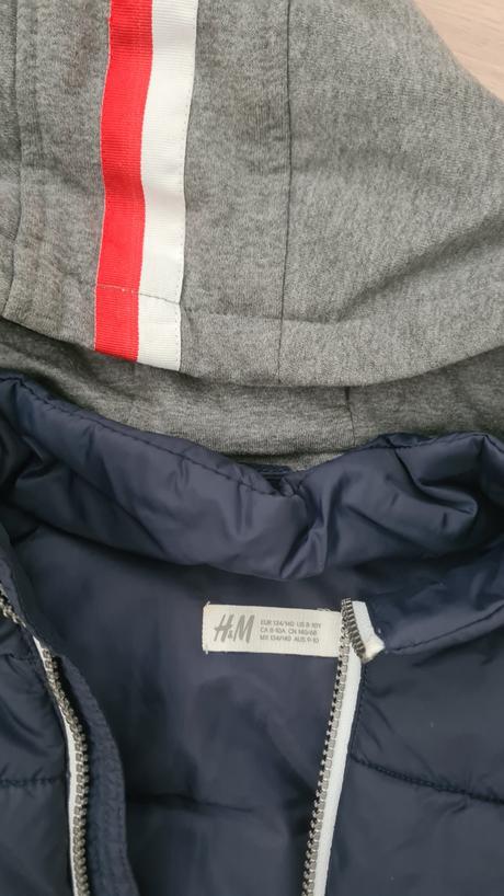 Zateplená prechodná vesta, h&m,134