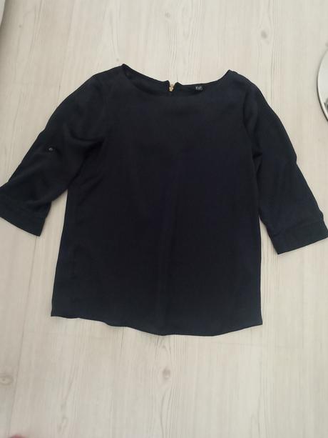 Blúzka tmavomodrá satén, f&f,xs