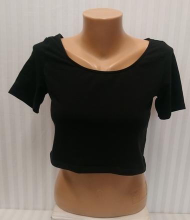 Dámsky elastický čierny crop top, h&m, m, h&m,m