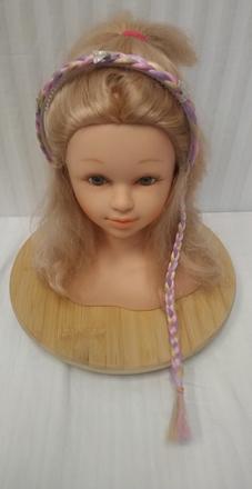 Dievčenská farebná čelenka s vrkočom,