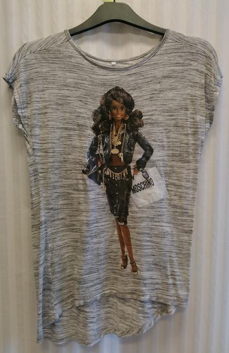 Dámsky elastický sivý top s motívom, mochino, l, l