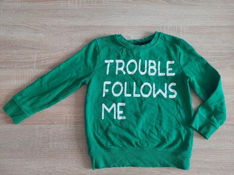Detská mikina "trouble follows me" veľ.110-116, george,110