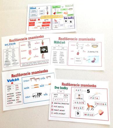 Rozlišovacie znamienka - učebná pomôcka,