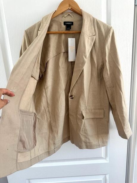 Lindex premium kvalita  béžové ľanové sako, lindex,m