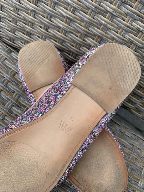 Flitrovane balerinky, zara,33