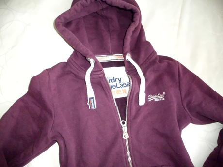 Bordovo čierny melír hrubšia, superdry,l