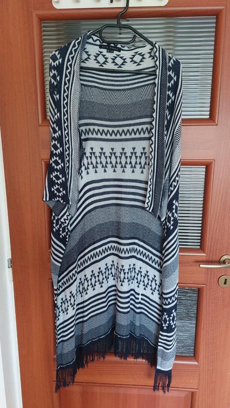 Modrý vzorovaný cardigan s, gate,s