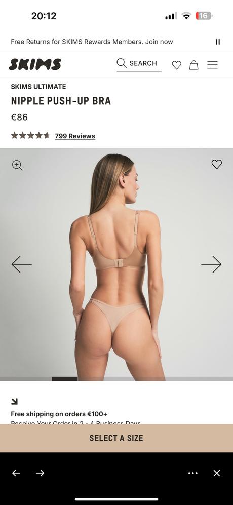 Skims podprsenka nipple ultimate bra 32c, 70c