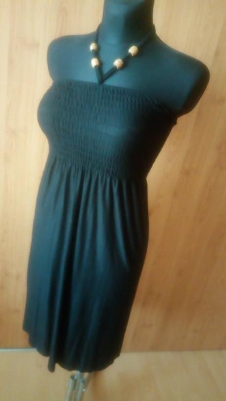 Čierne šaty s viazaním okolo krku m/l, m