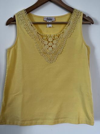 Žlté tielko s čipkou, m