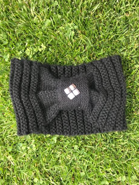 Čierna pletená čelenka, 