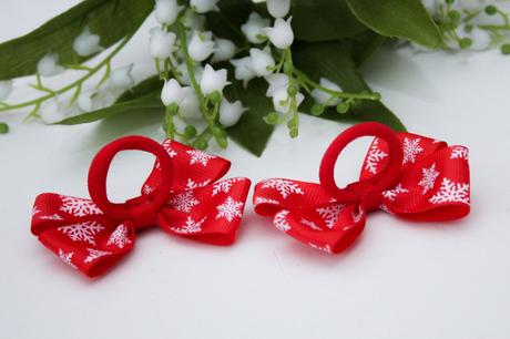Gumička do vlasov s mašličkou vianočná,