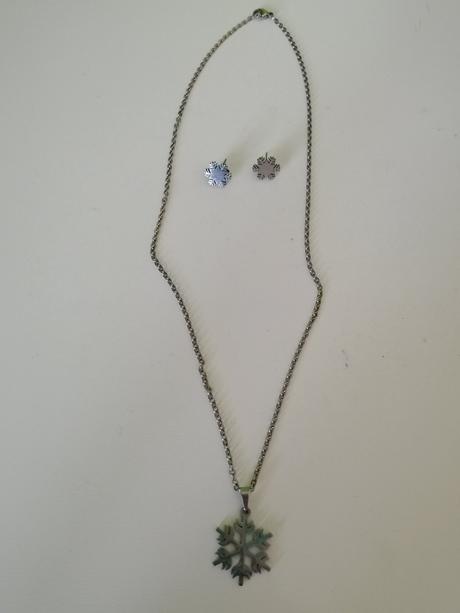 Dámsky set nahrdelník a náušnice vločky, 