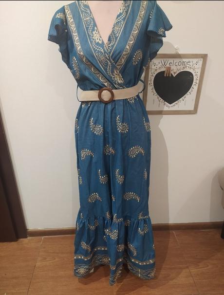 Riflové boho šaty, m / s