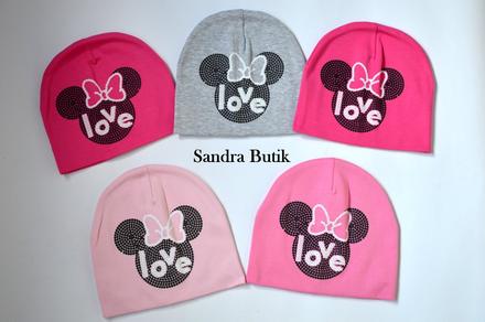 Detská bavlnená čiapočka minnie love, 50 - 158
