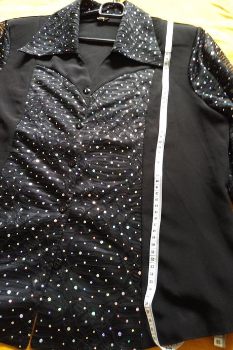 Čierna blúzka s farebnými aplikáciami, xl