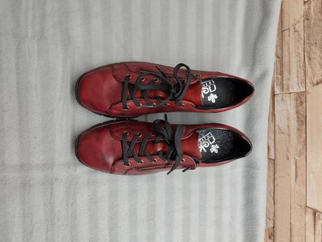 Rieker 38 - dámske kožené bordové topánky, rieker,38