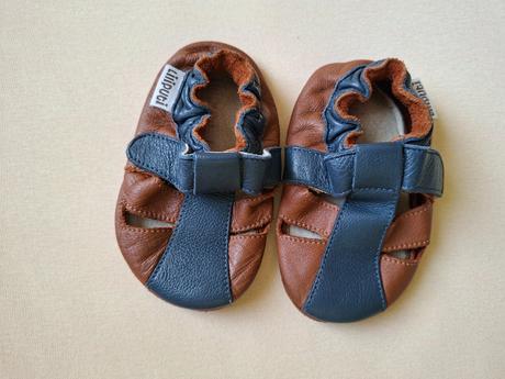 Kožené barefoot prvé topánočky / papučky, liliputi,19