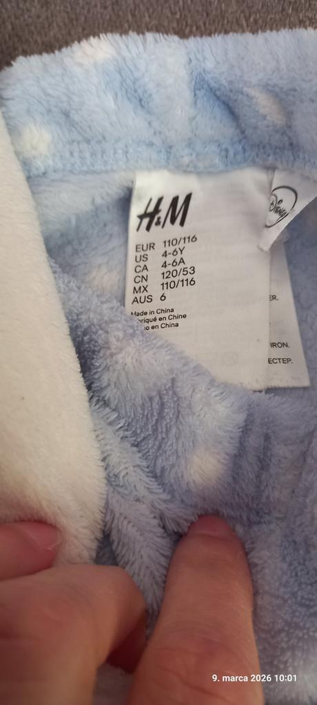 Teplé pyžamko, h&m,110