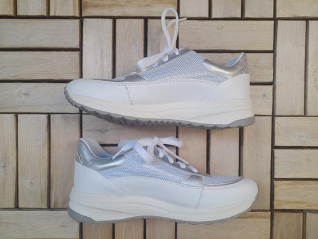 Bielo-strieborné tenisky geox veľ. 37, geox,37