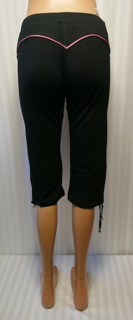 Dámske čierne elastické trištvrťáky, kleopatra, m, m