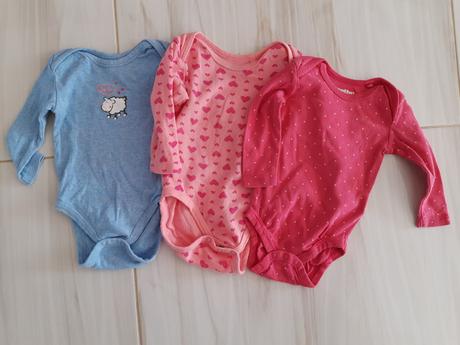 3 x detské body s dlhým rukávom 62/68, lupilu,68