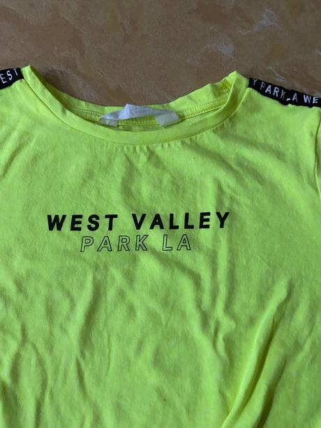 Neónové tricko, h&m,140