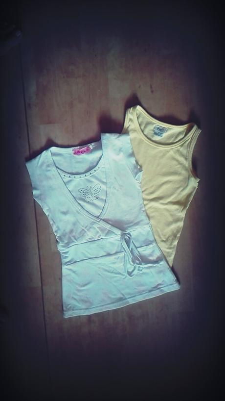 Tricko s motylikom + zlte tielko, vel. 116, 116