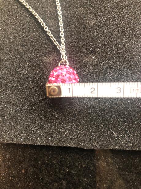 Retiazka s príveskom, ružová gulička, swarovski, swarovski