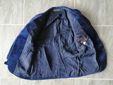 Zamatové modré sako v140, 9-10r., 140