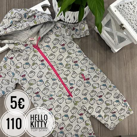 Teplákový kraťasový overal, hello kitty,110