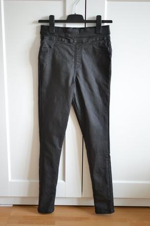 Čierne koženkové legíny 38, f&f,38