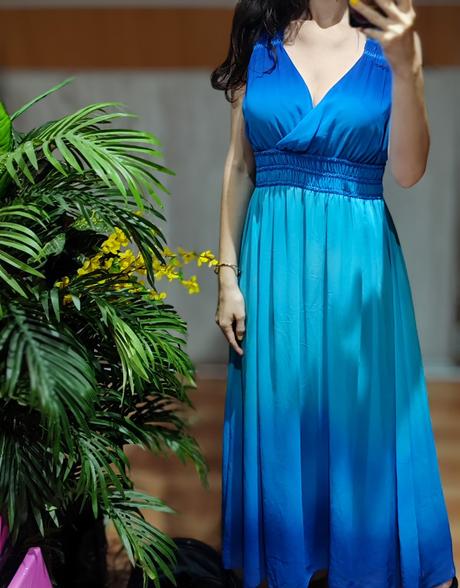 Modré dlhé šaty, m