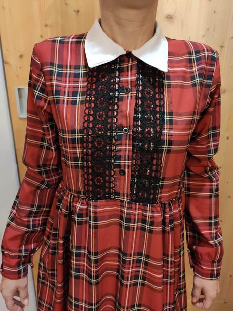 Vianočné šaty, červené káro, veľ. s-m, s