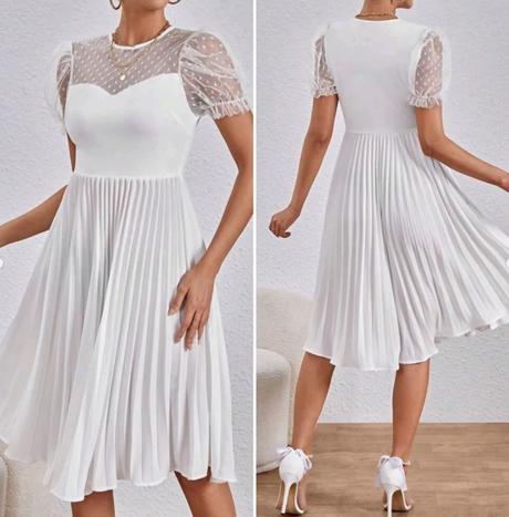 Romantické biele šaty, 36 / s