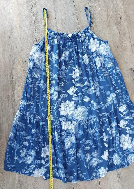 Modré letné šaty na remienka, h&m,40
