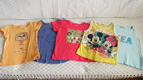 5x letné tričko pre dievčatko, cena spolu, 104