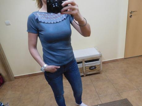 Tričko s čipkou, xs