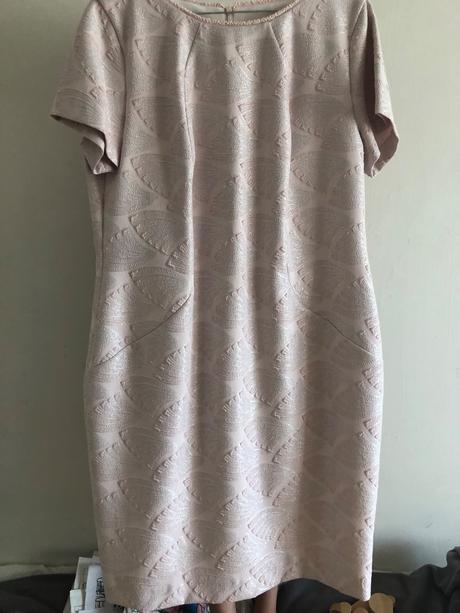 Krásne spoločenské šaty púdrovo ružová s bolerkom, 46