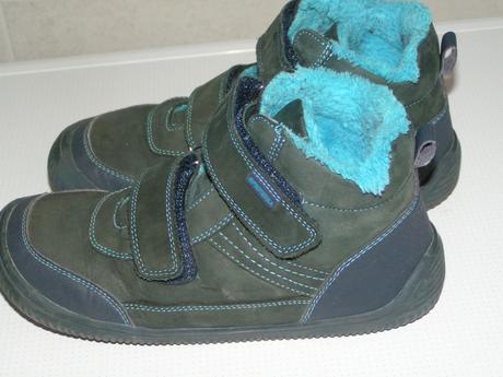 Zateplené kožené topánky, protetika,34