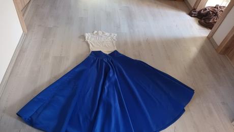 Spoločenská sukňa , biele body, l