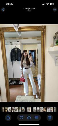 Biele nohavice veľkosť m ale sadne na s, s