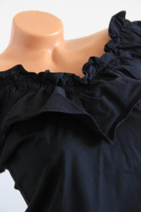 Čierny bavlnený body top, zara, zara,l