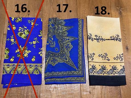 Šatky rôznych farieb a vzorov,