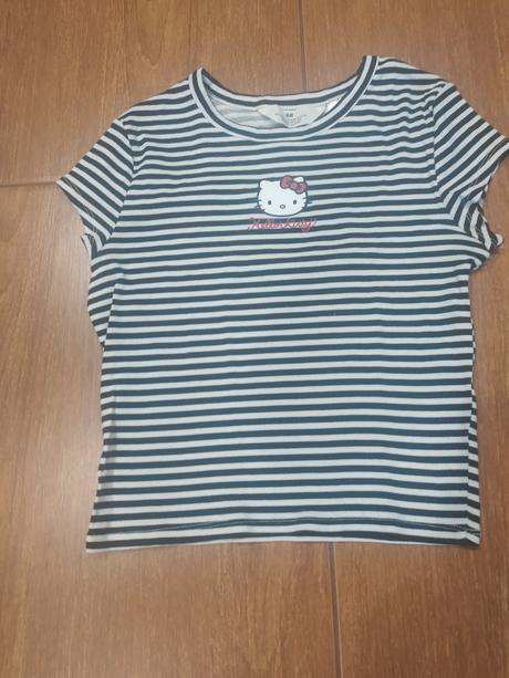 Pásikové crop tričko, h&m,158