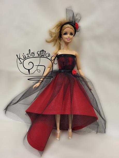 Barbie čierno- červené šaty, 