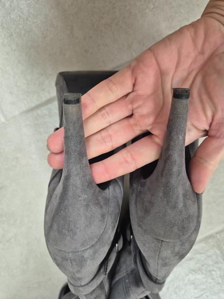 Čižmy z brúsenej kože nad kolená, 40