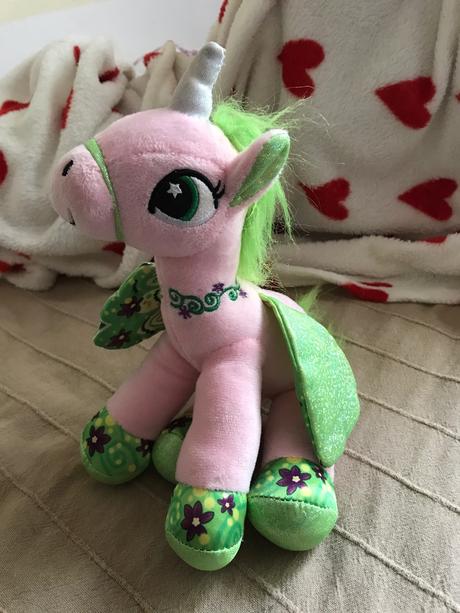 Plyšový jednorožec ružový s krídlami,