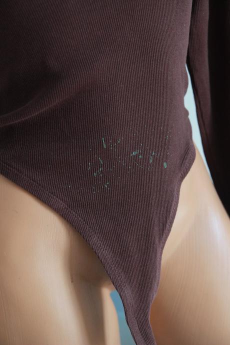 Hnedé bavlnené body tričko, zara m, zara,m