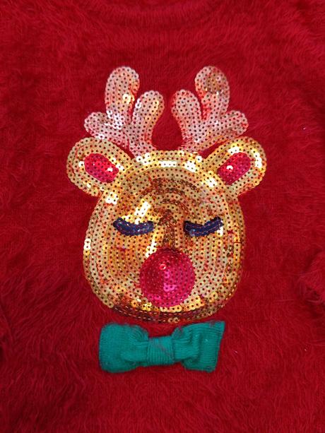 Krásny dievčenský huňatý červený svetrík 4-6 r., lupilu,116